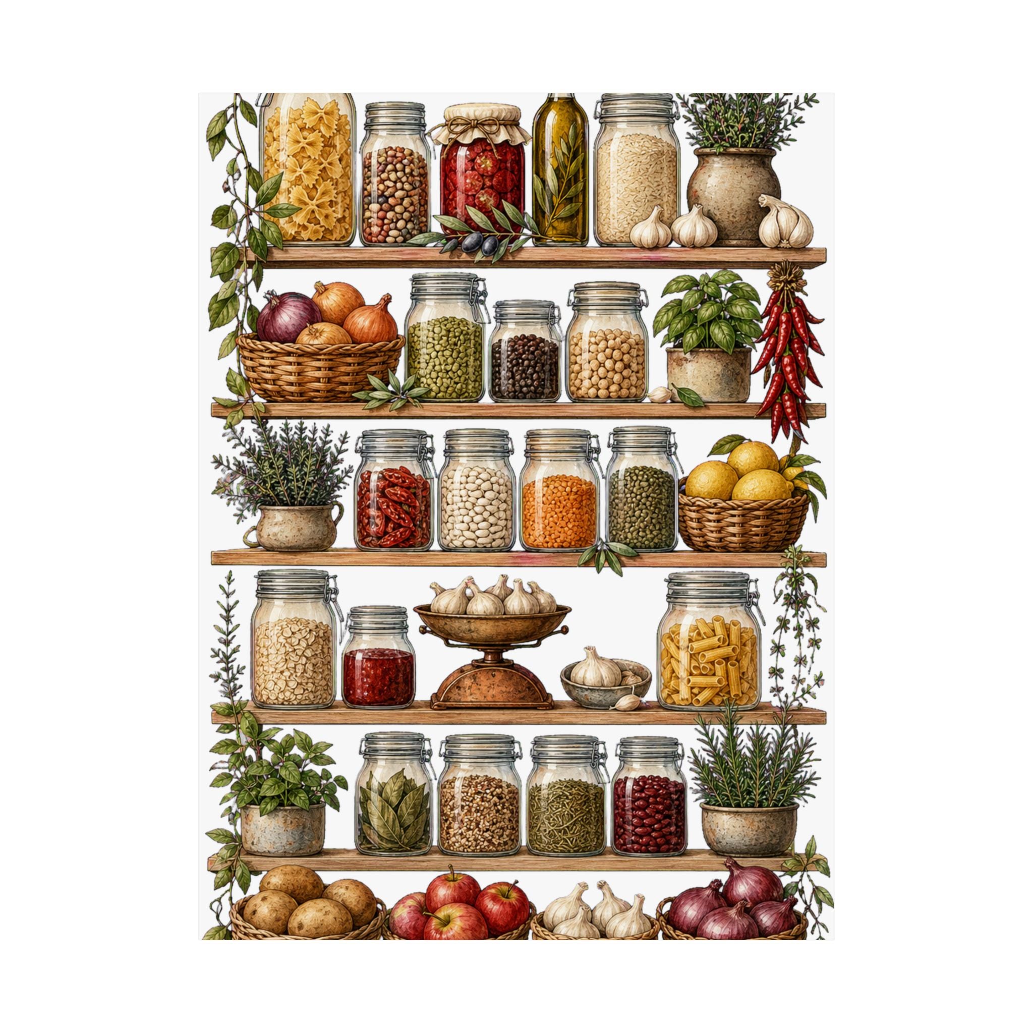 Vintage Pantry Chart Poster