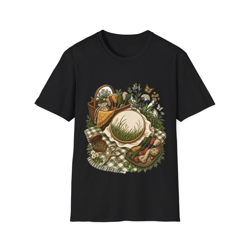 Touching Grass But Counting Stitches Embroidery Shirt