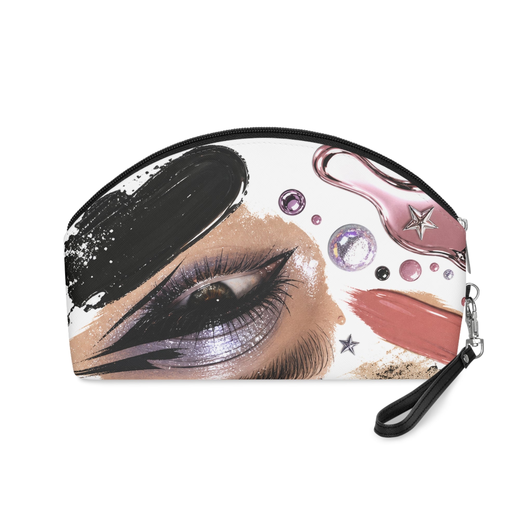 Plum Noir Makeup Pouch for Moody Beauty Desk Aesthetic