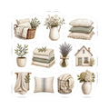 Washed-Linen Home Icon Set Sticker Sheet