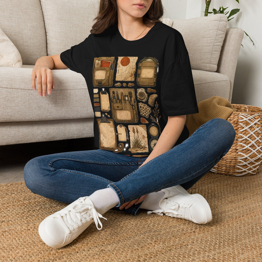 Khaki Coded Pocket Specimen Field Notes Graphic T-Shirt