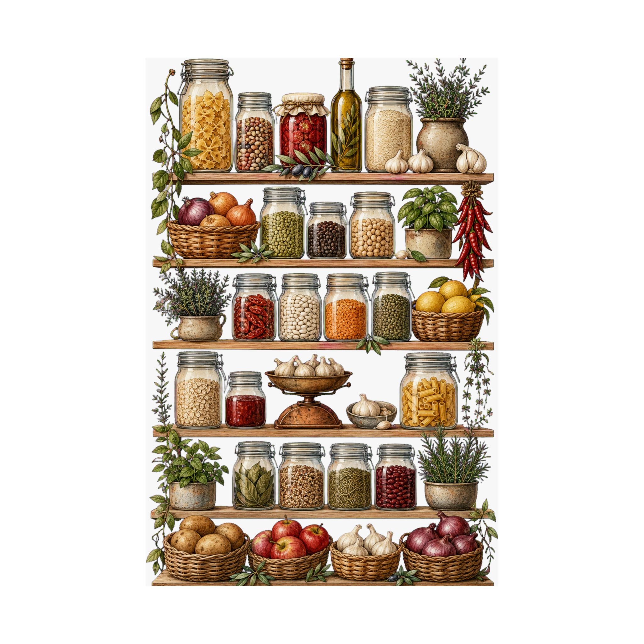 Vintage Pantry Chart Poster