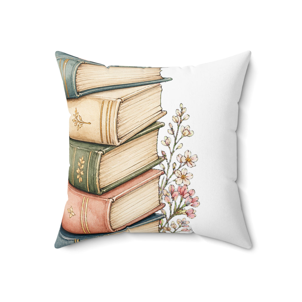 Soft Book Stack Motif Throw Pillow