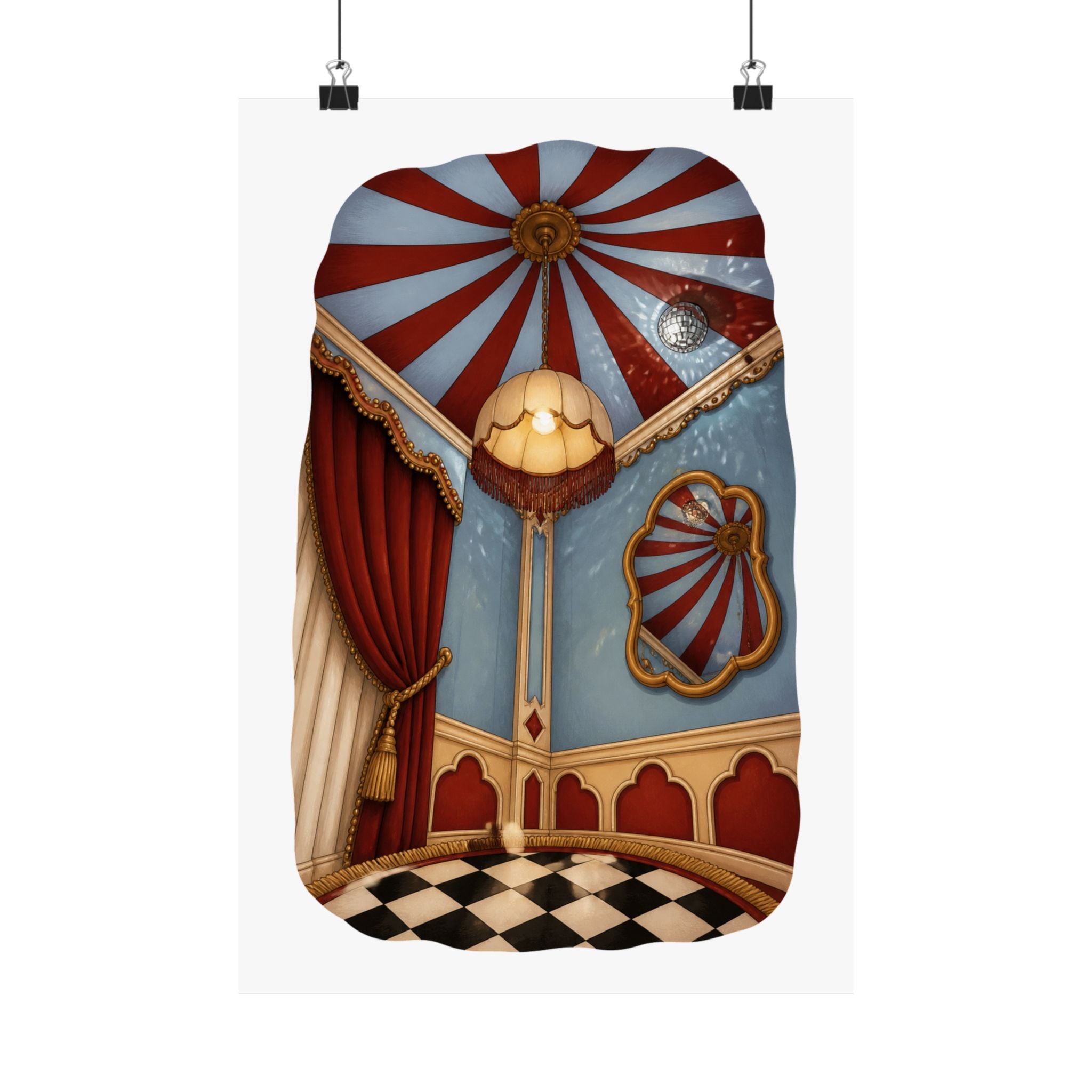 FunHaus Stripe Wall Art Poster for Circuscore Renter Decor