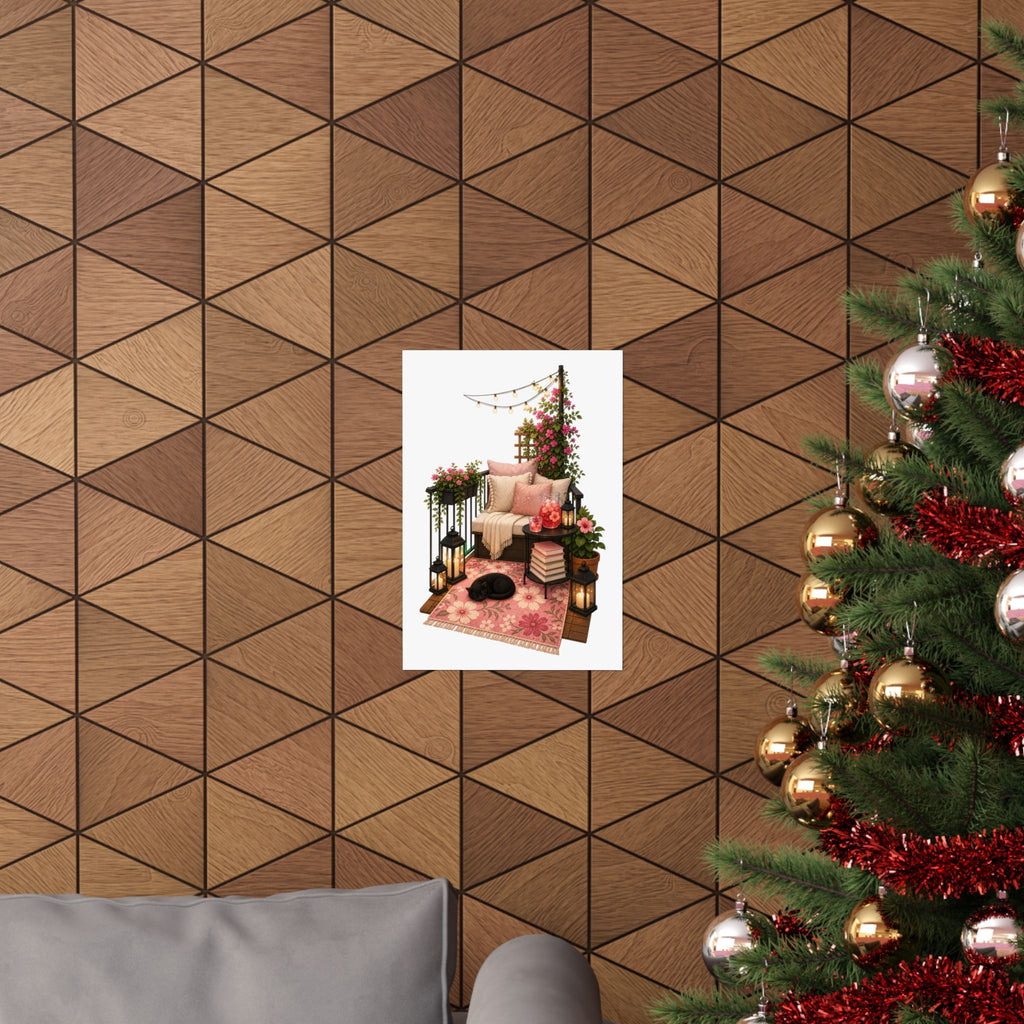 Book Drenching Wall Art Poster for Cozy Home Library Decor