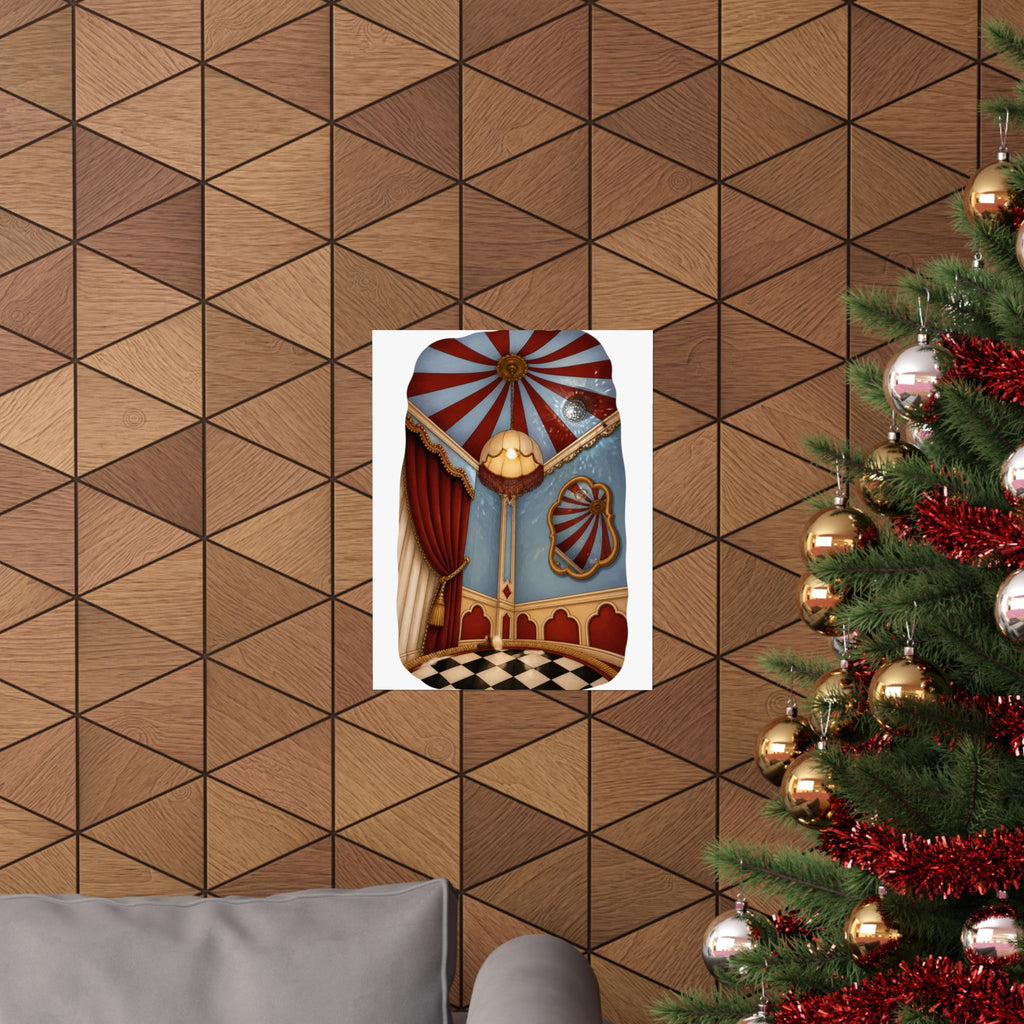 FunHaus Stripe Wall Art Poster for Circuscore Renter Decor