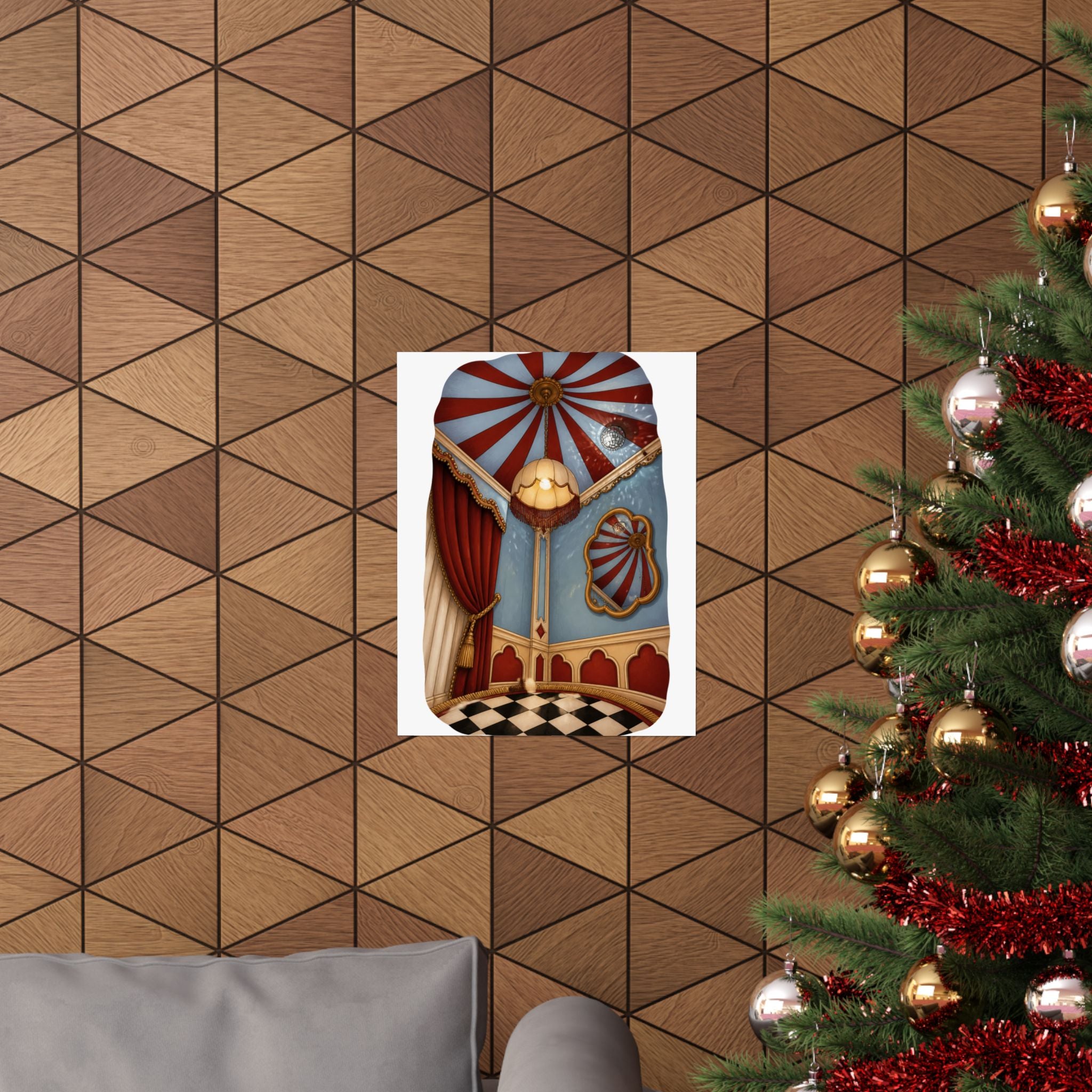 FunHaus Stripe Wall Art Poster for Circuscore Renter Decor