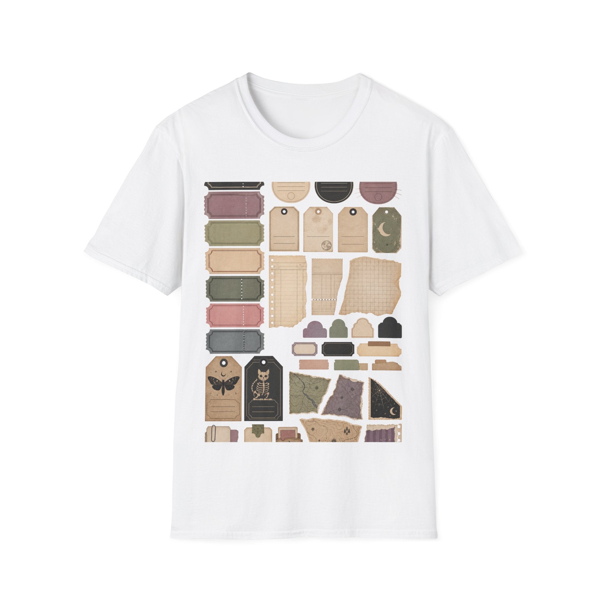 Museum Ticket Cat Goblin Junk Journal Ephemera Graphic T-Shirt