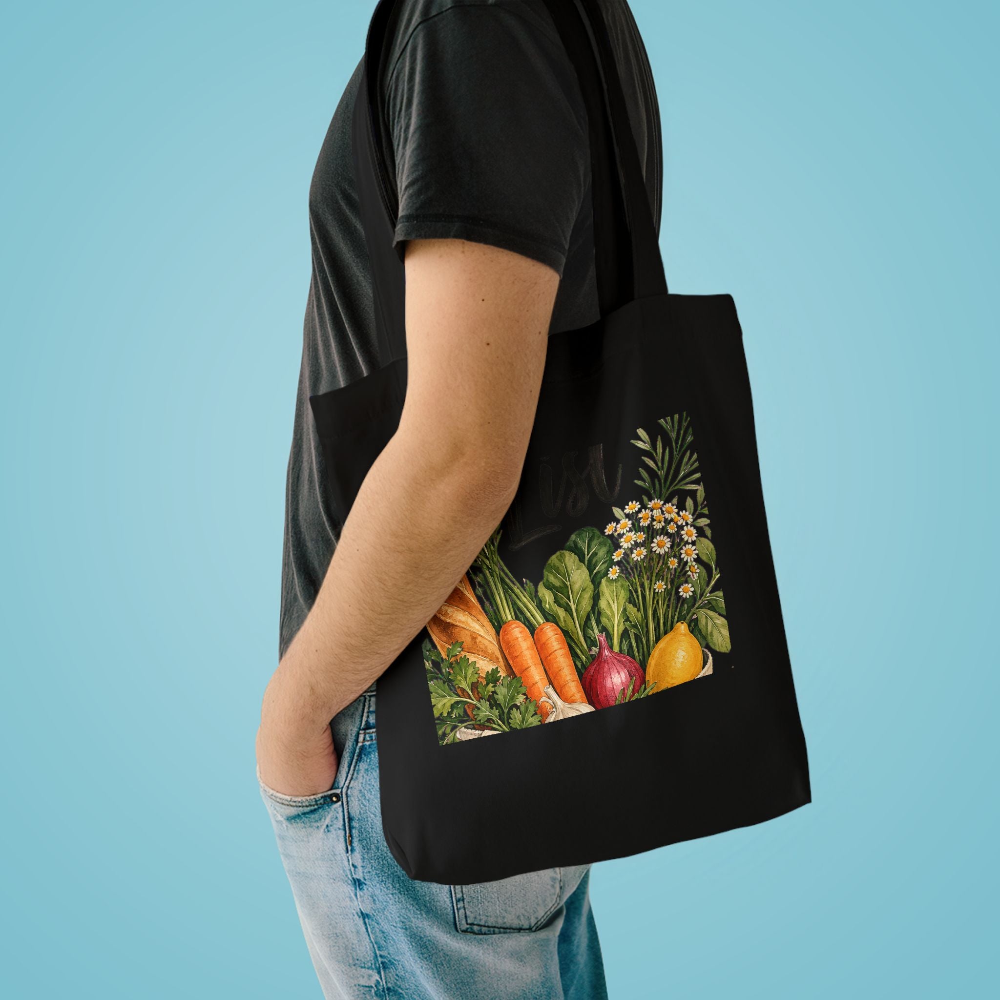Market List Typography Tote Bag
