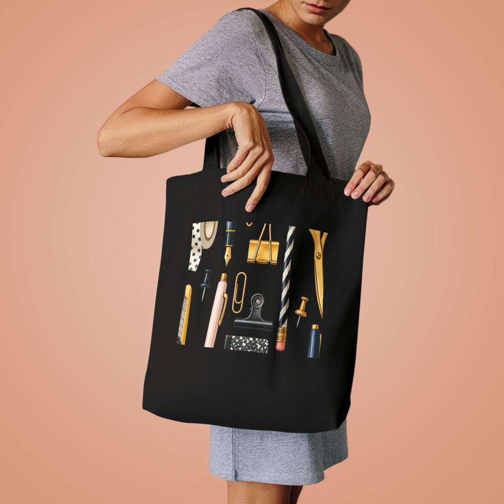 Desk Tools Pattern Scaled Tote Bag