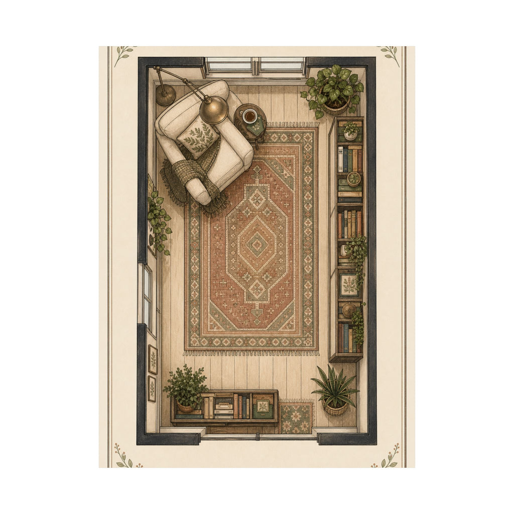 Reading Nook Floorplan Matte Poster