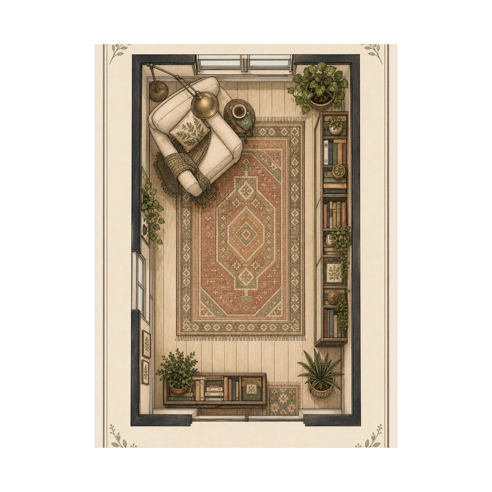 Reading Nook Floorplan Matte Poster