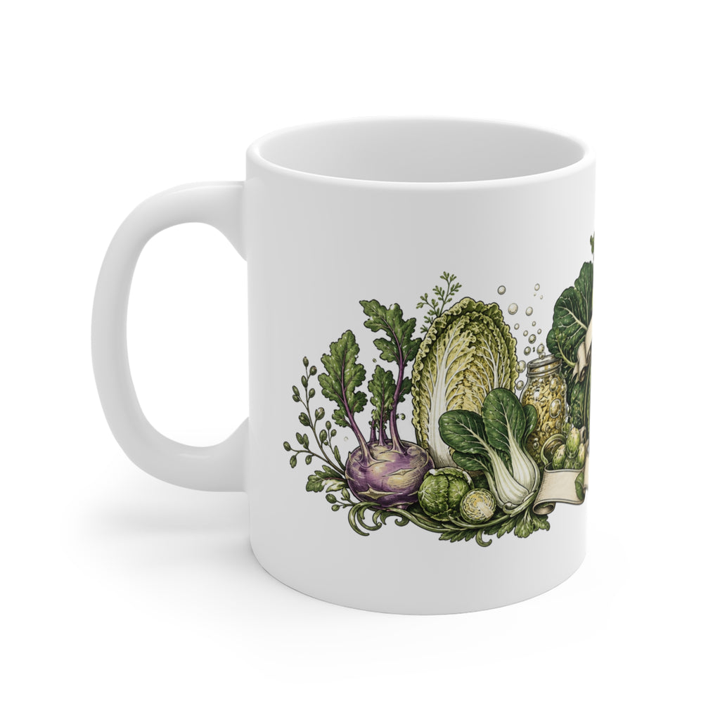 Neo Deco Coffee Mug with Jade Plum Art Deco Fan Design