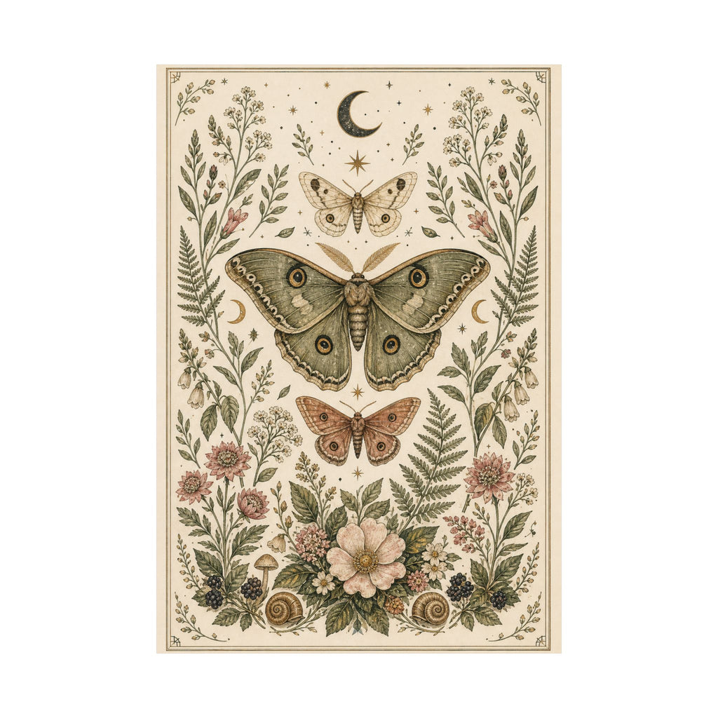 Moth Garden Wall Art Poster