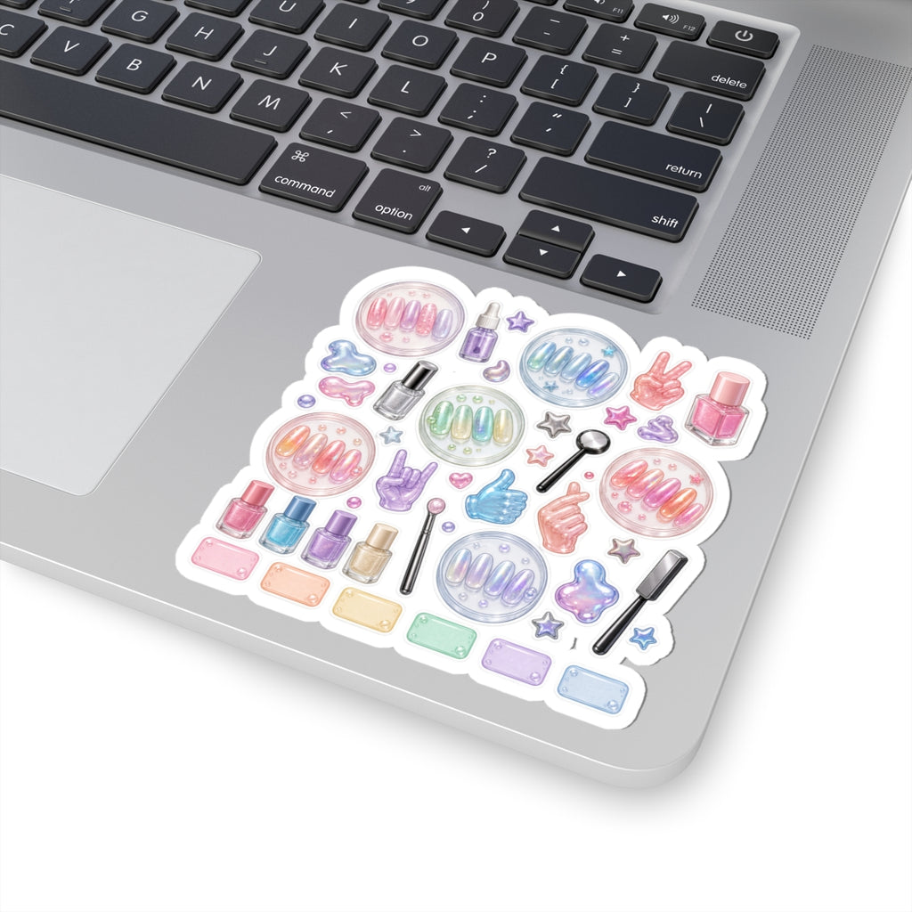 Jelly Chrome Nail Lab Sticker Sheet | Gummy Aesthetic Manicure Stickers