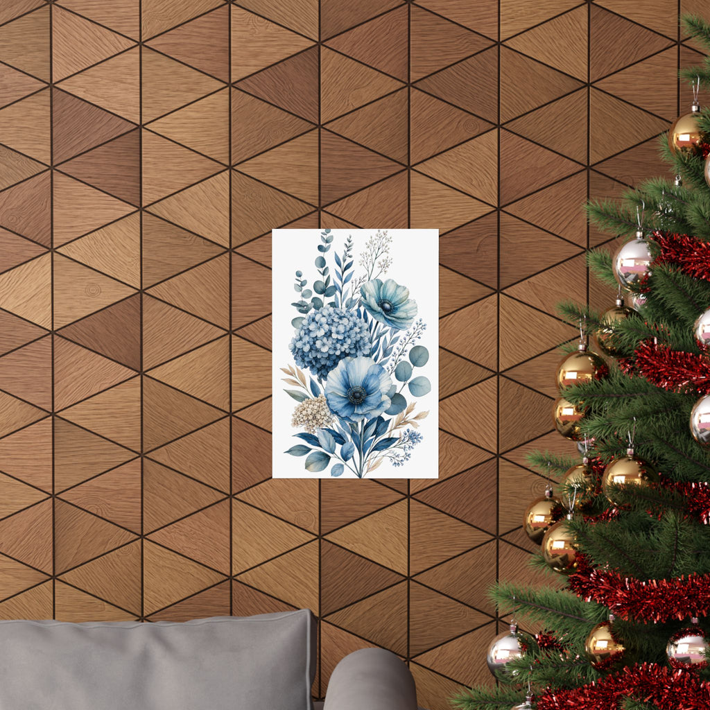 Patina Blue Botanical Wall Print Poster