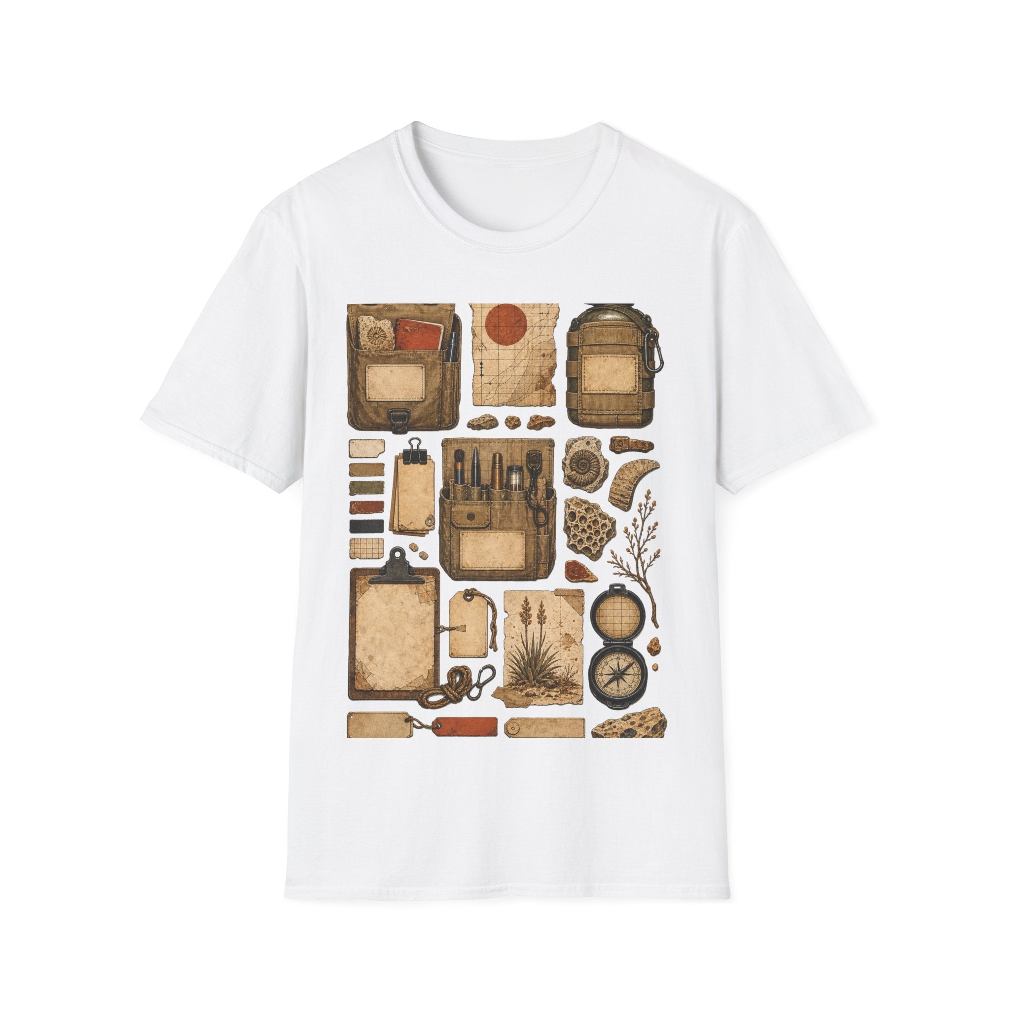 Khaki Coded Pocket Specimen Field Notes Graphic T-Shirt