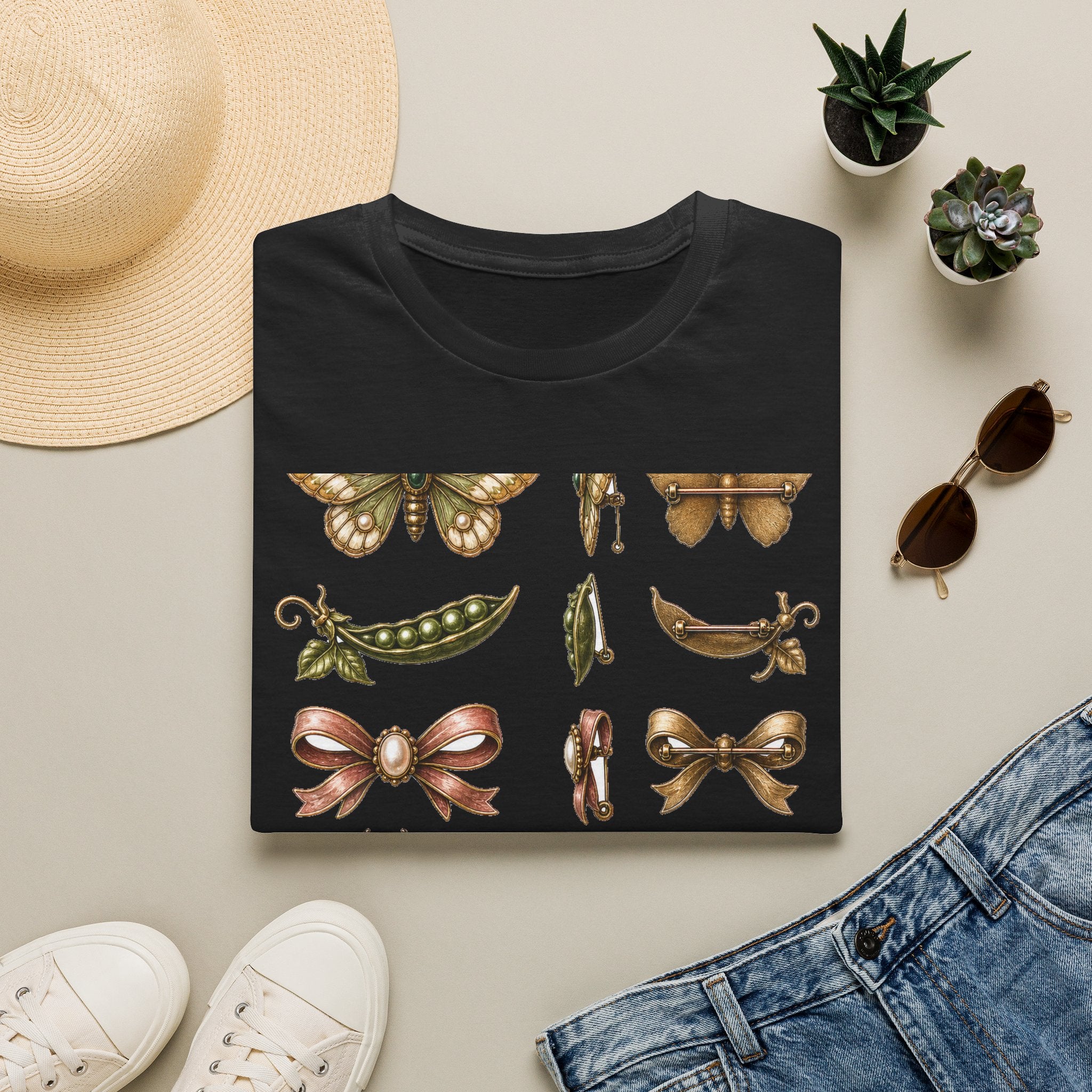Vintage Brooch Field Guide Graphic T-Shirt