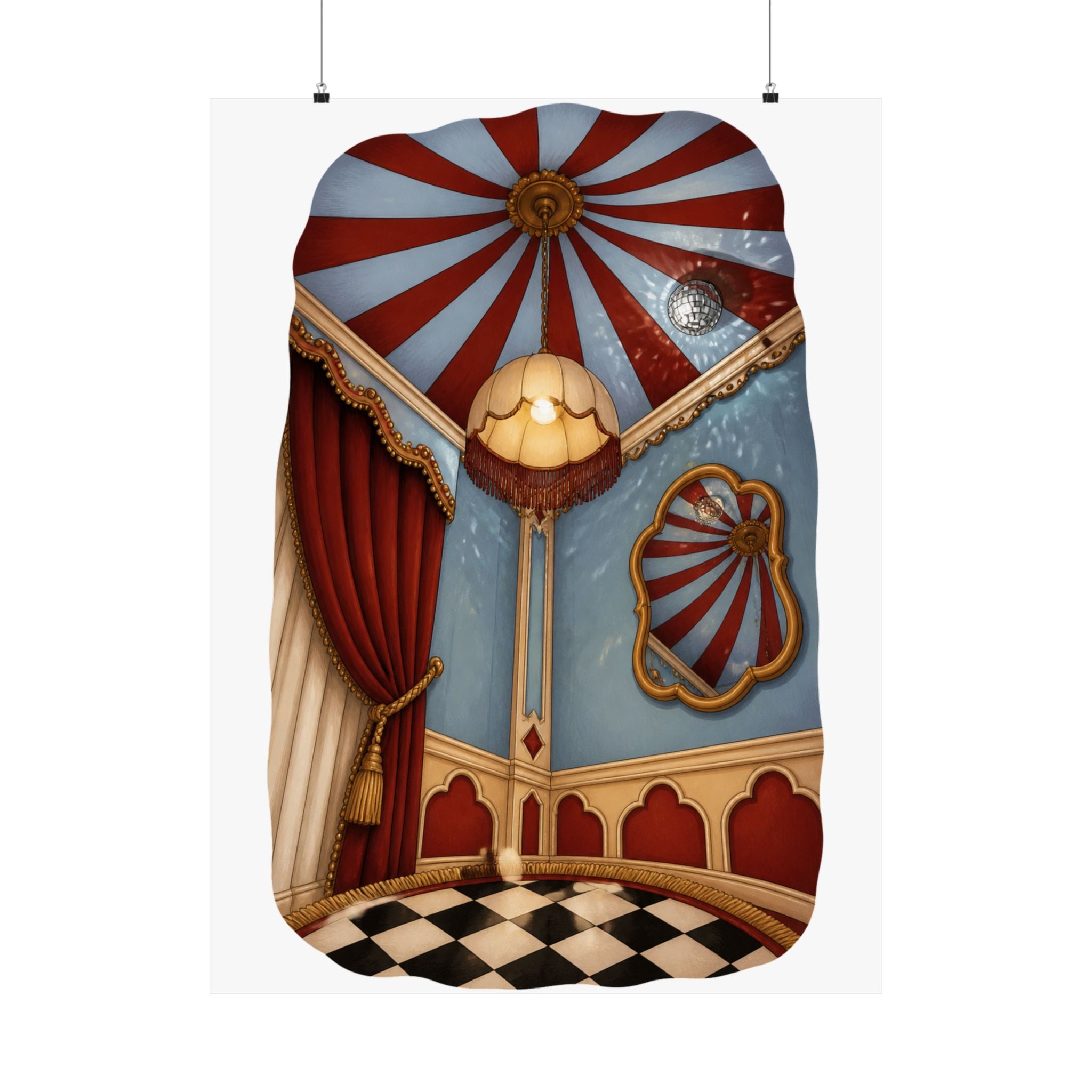 FunHaus Stripe Wall Art Poster for Circuscore Renter Decor