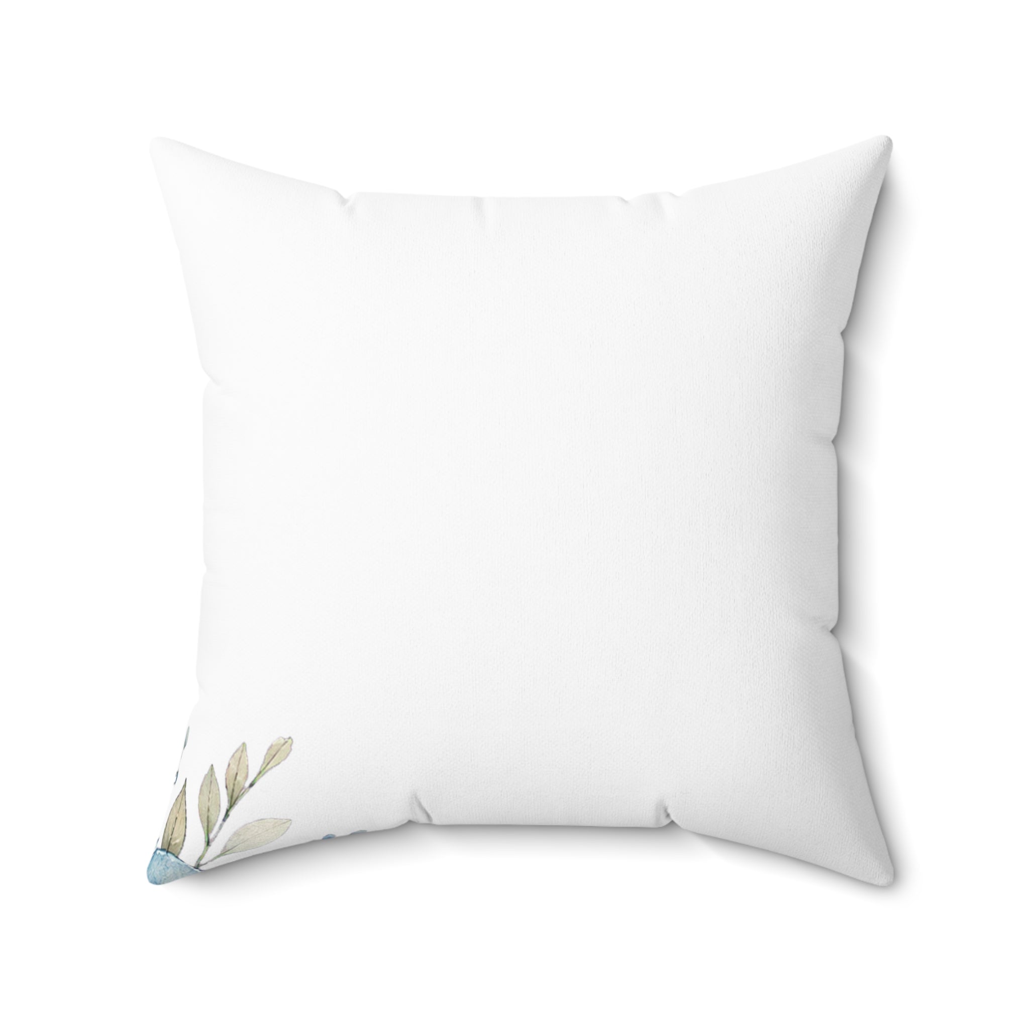 Patina Blue Botanical Corner Pattern Throw Pillow