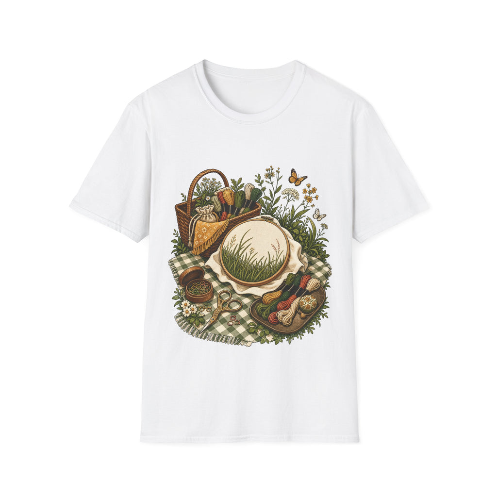 Touching Grass But Counting Stitches Embroidery Shirt