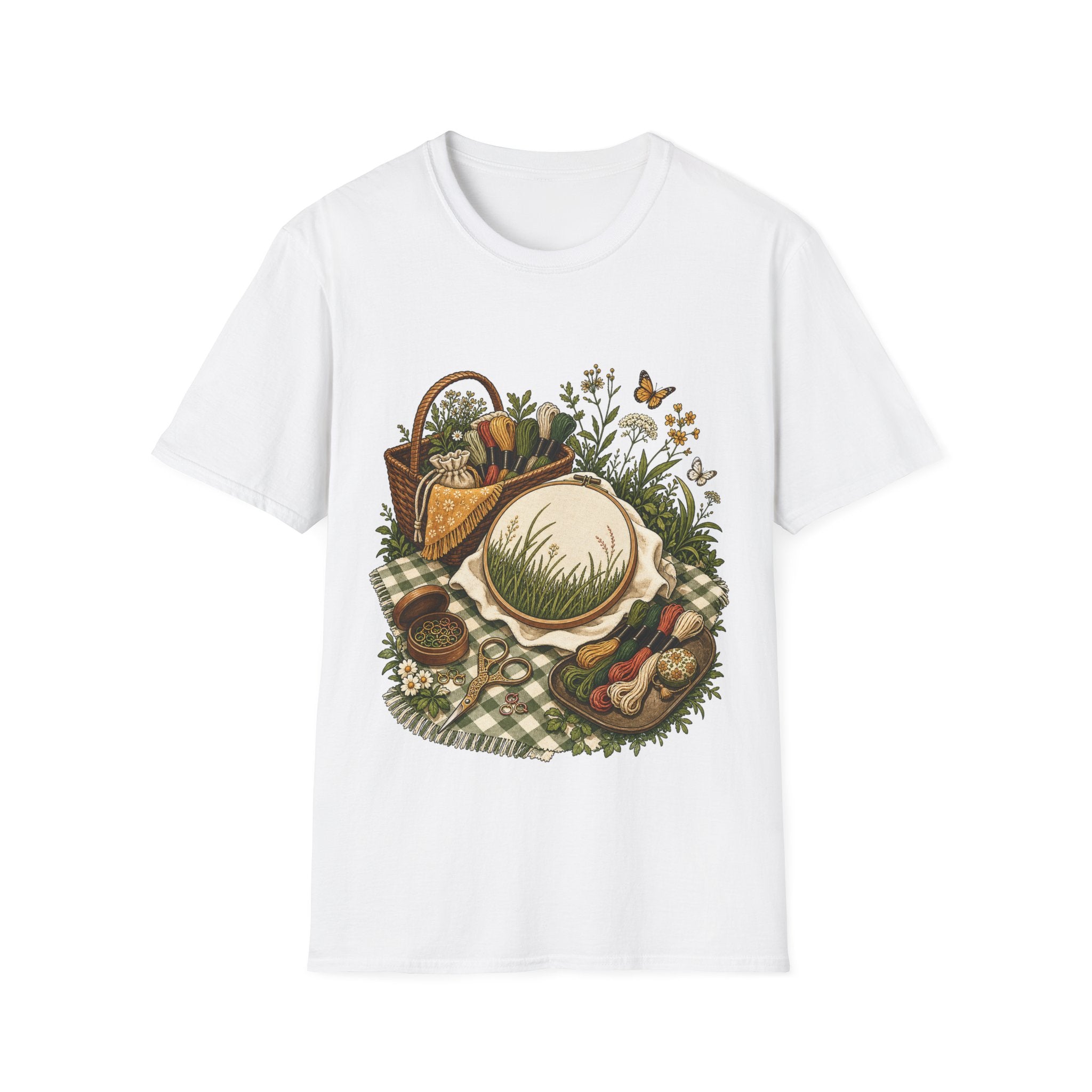 Touching Grass But Counting Stitches Embroidery Shirt