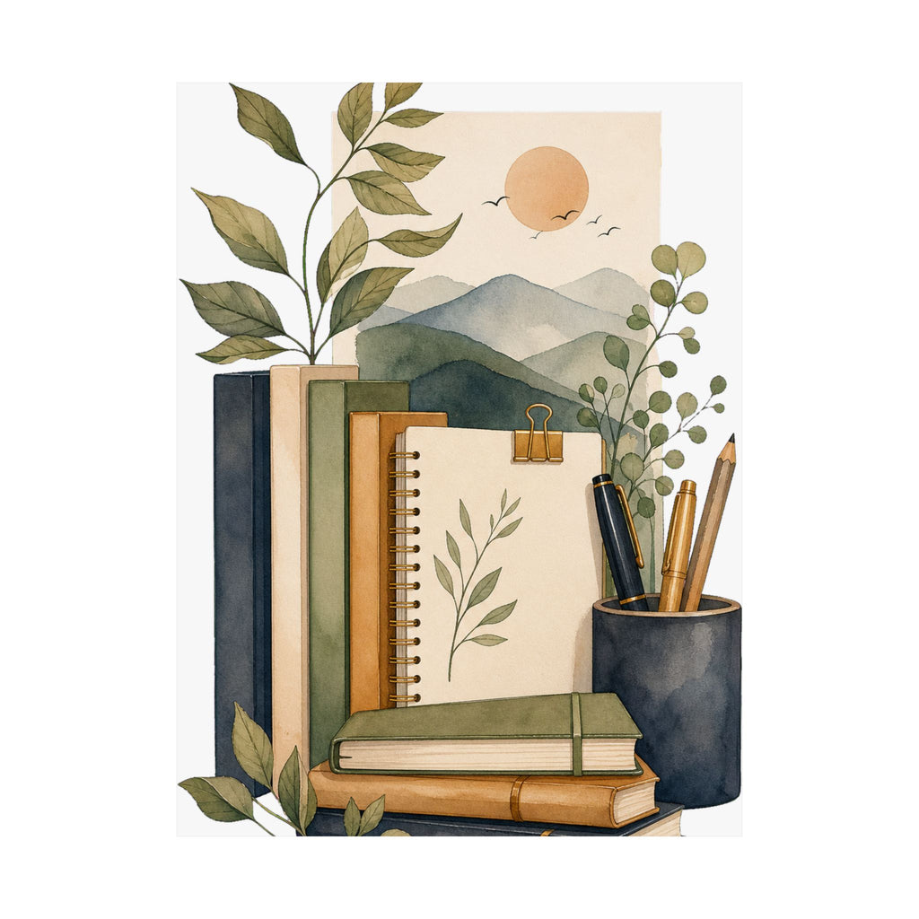 Calm Productivity Desk Print Poster