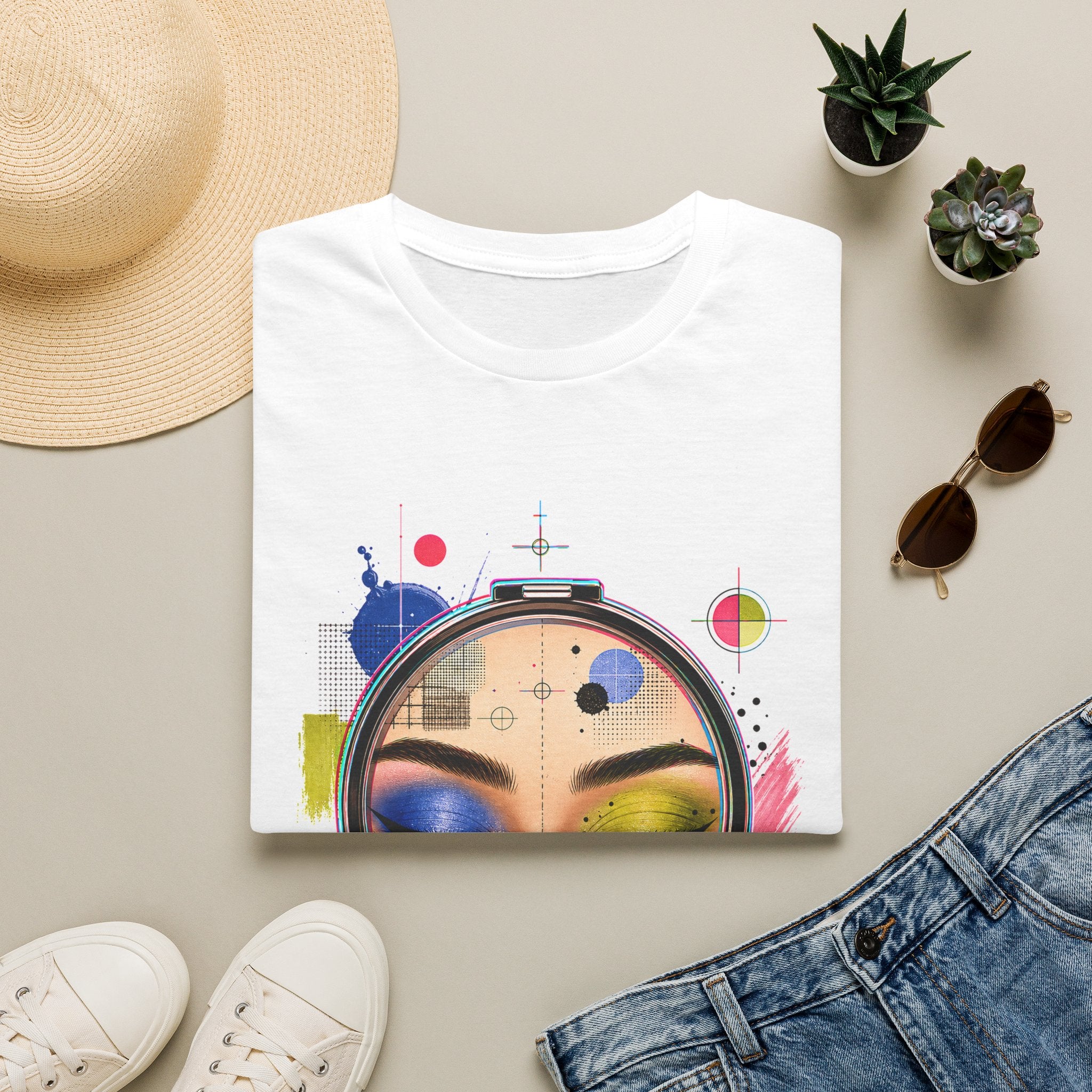 Symmetry Is Out Of Office Glitchy Glam Graphic T-Shirt