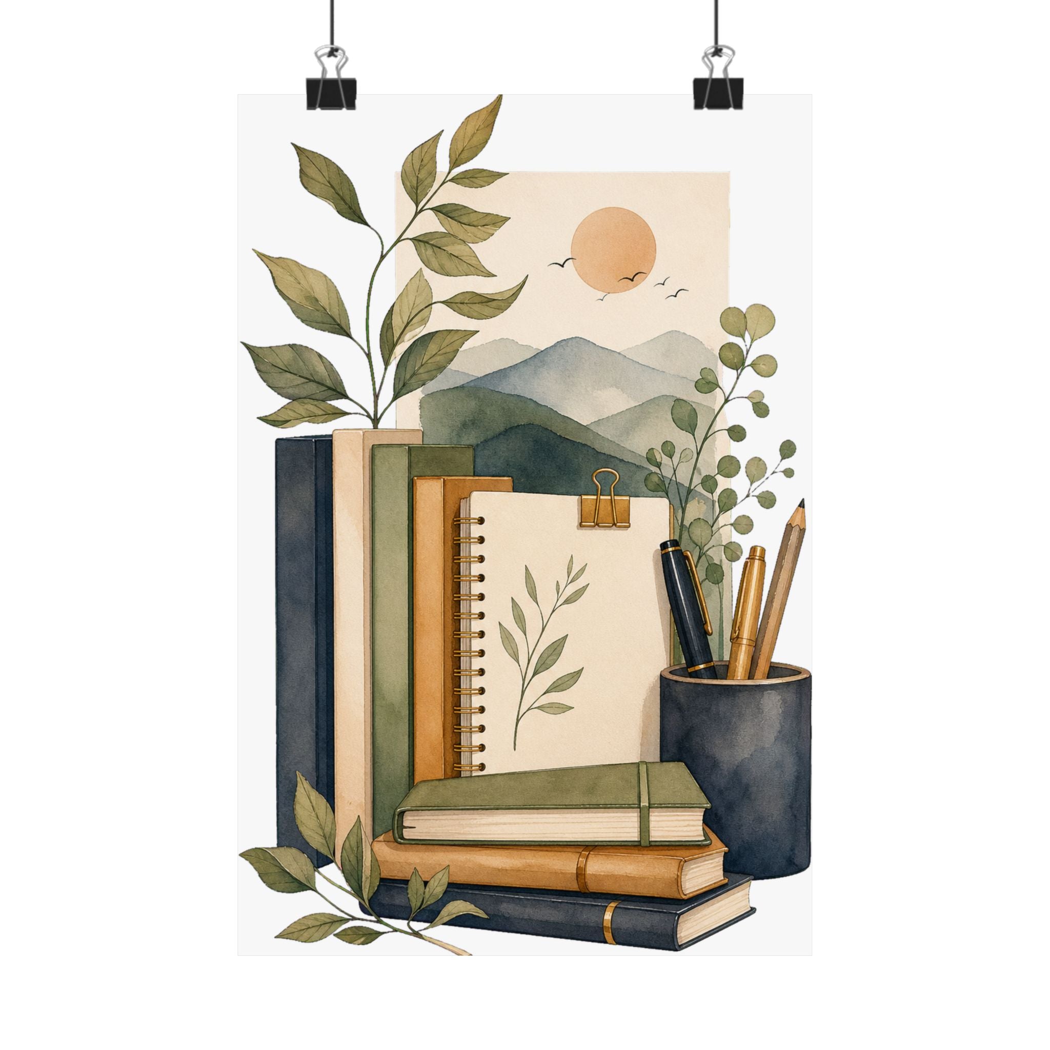 Calm Productivity Desk Print Poster