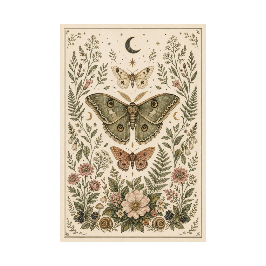 Moth Garden Wall Art Poster