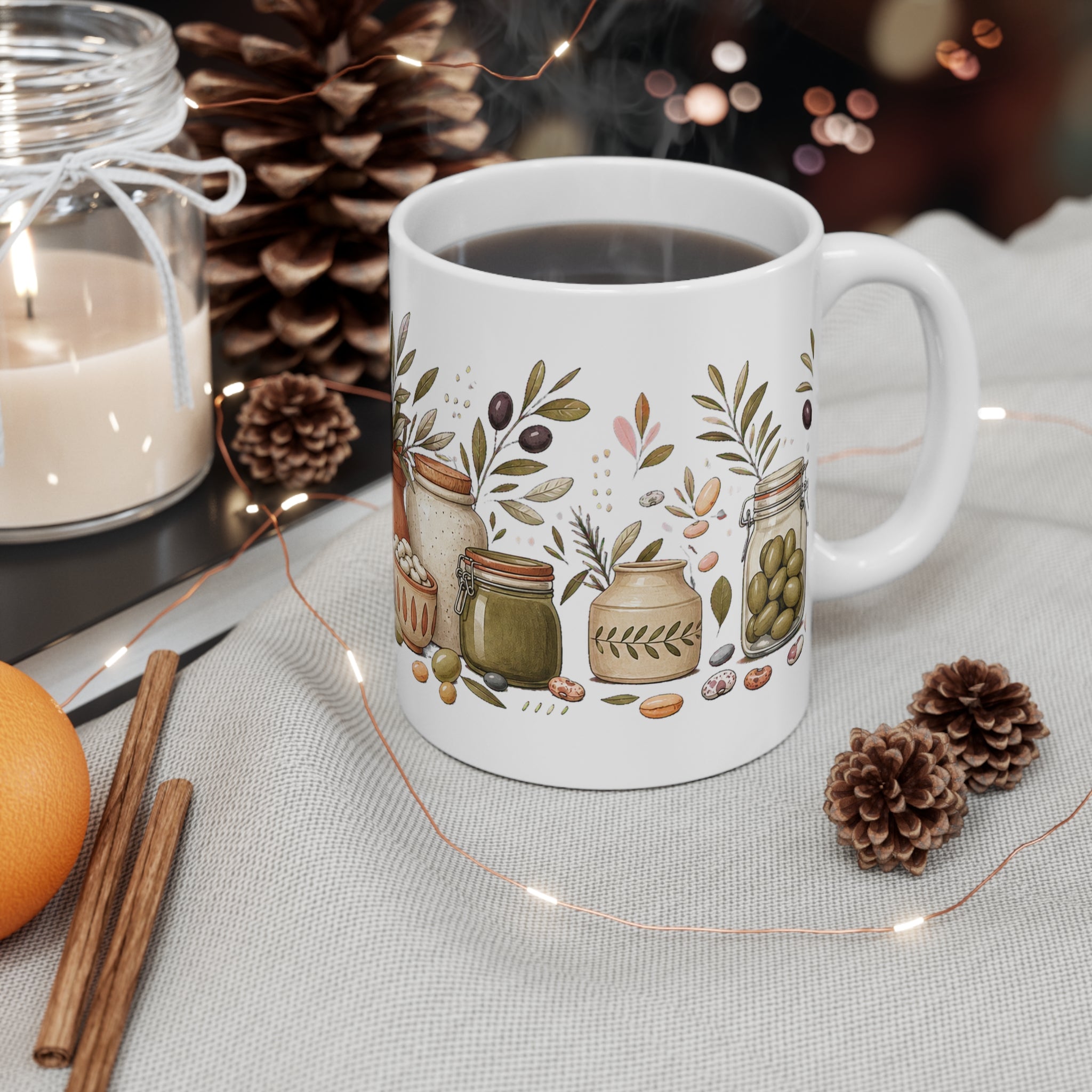 Olive/Clay Pantry Icon Band Mug