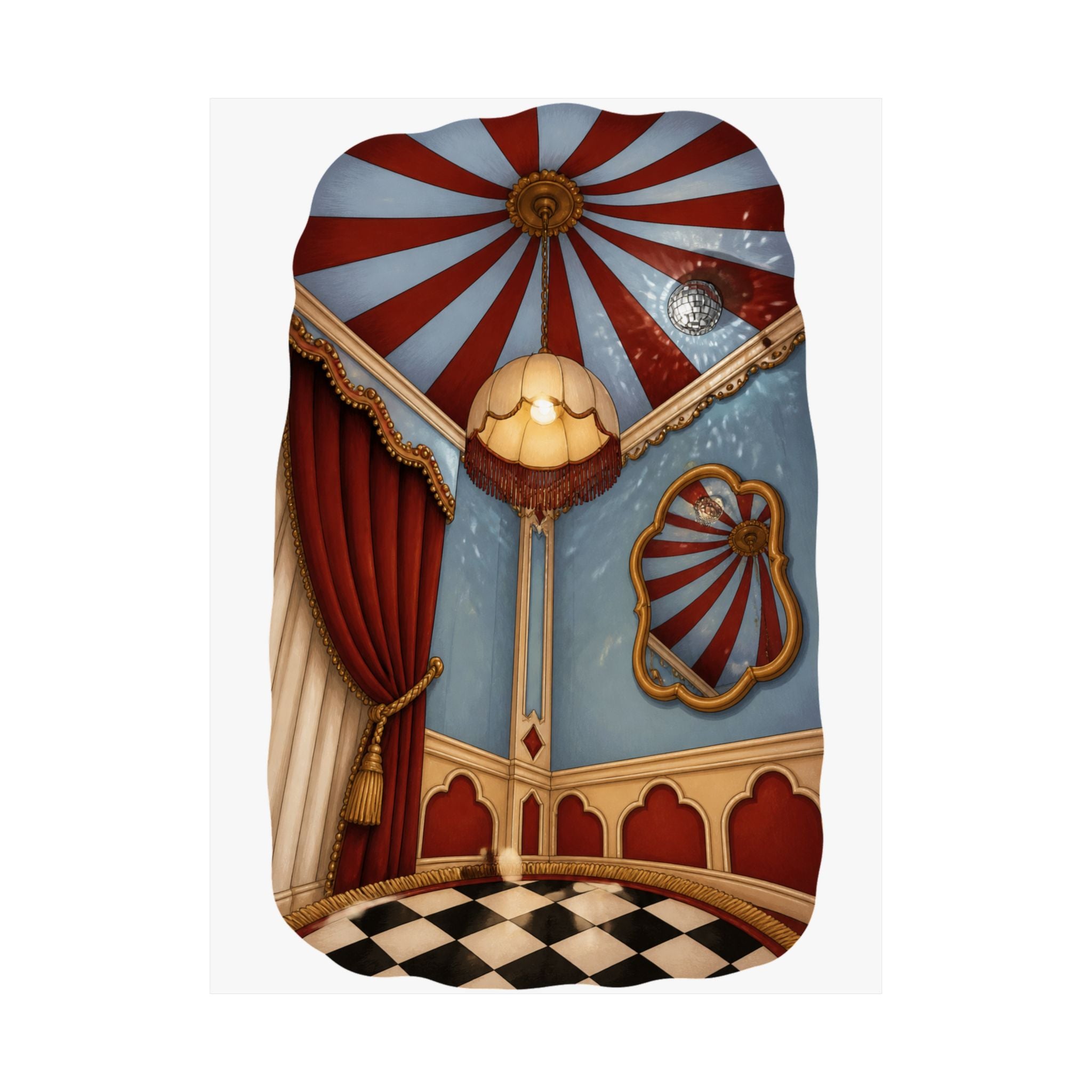 FunHaus Stripe Wall Art Poster for Circuscore Renter Decor