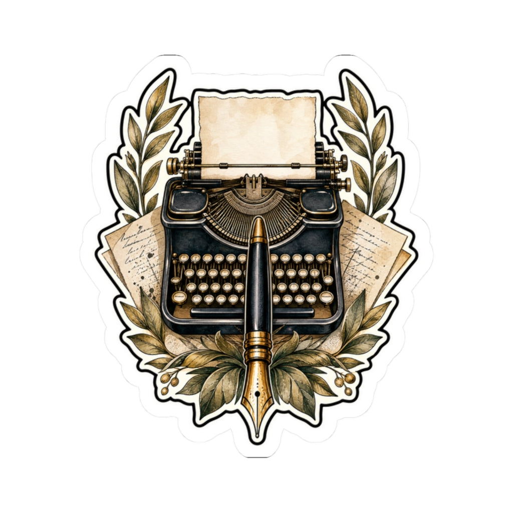 Premium Typewriter/Pen Emblem Sticker