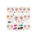 Glitchy Glam Face Chart Sticker Pack