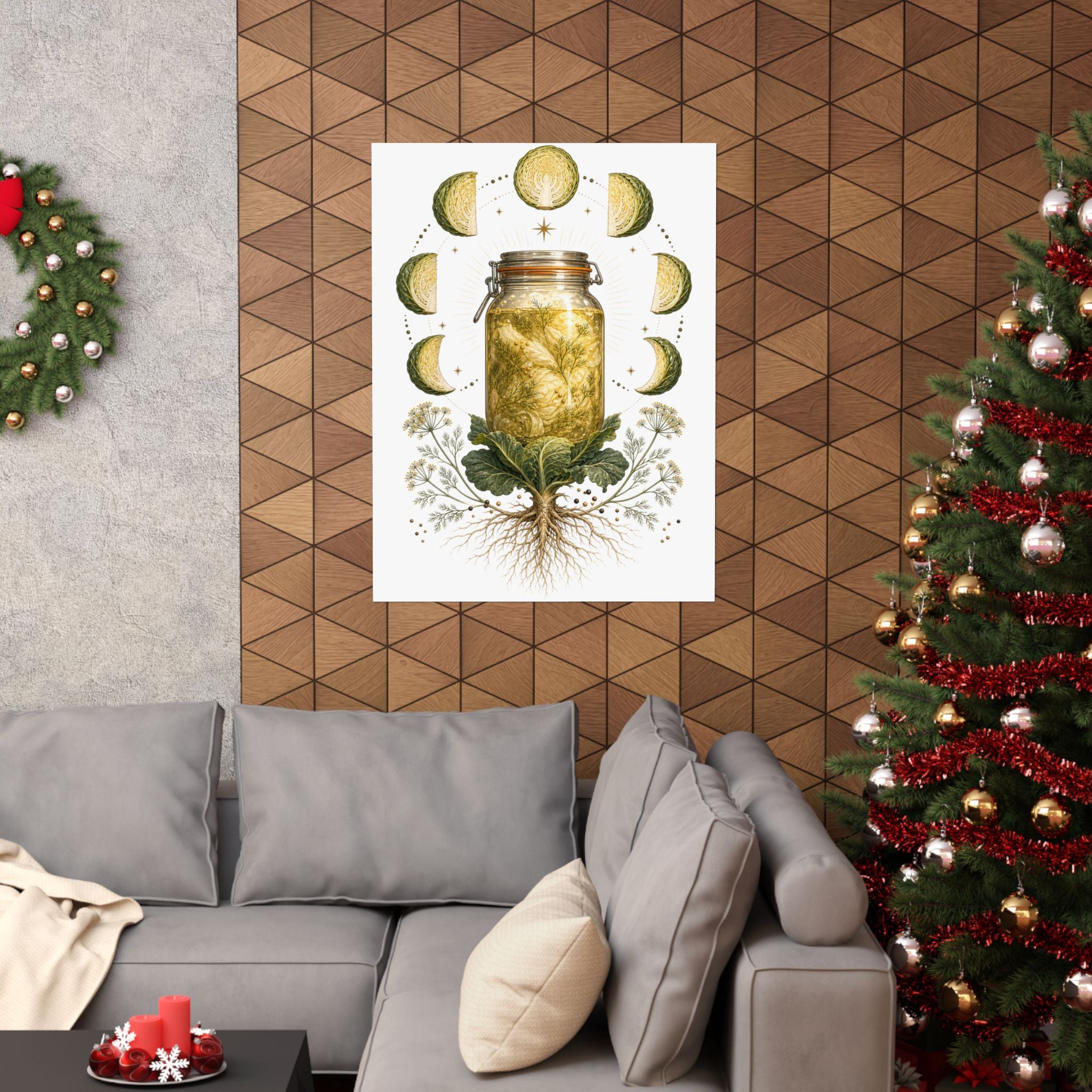 Fermentation Moon Cabbage Poster | Botanical Kitchen Wall Art