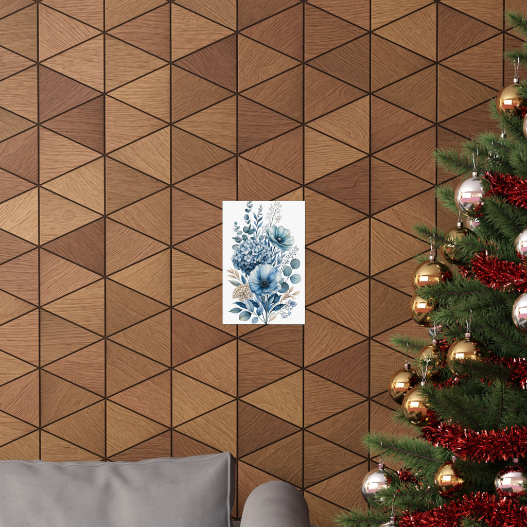 Patina Blue Botanical Wall Print Poster