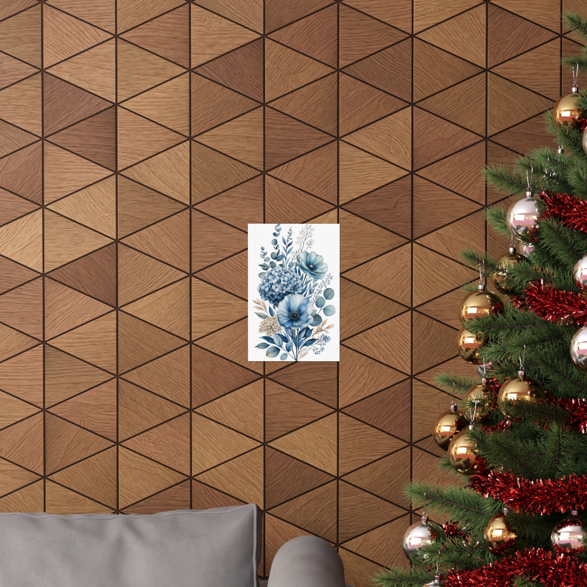 Patina Blue Botanical Wall Print Poster