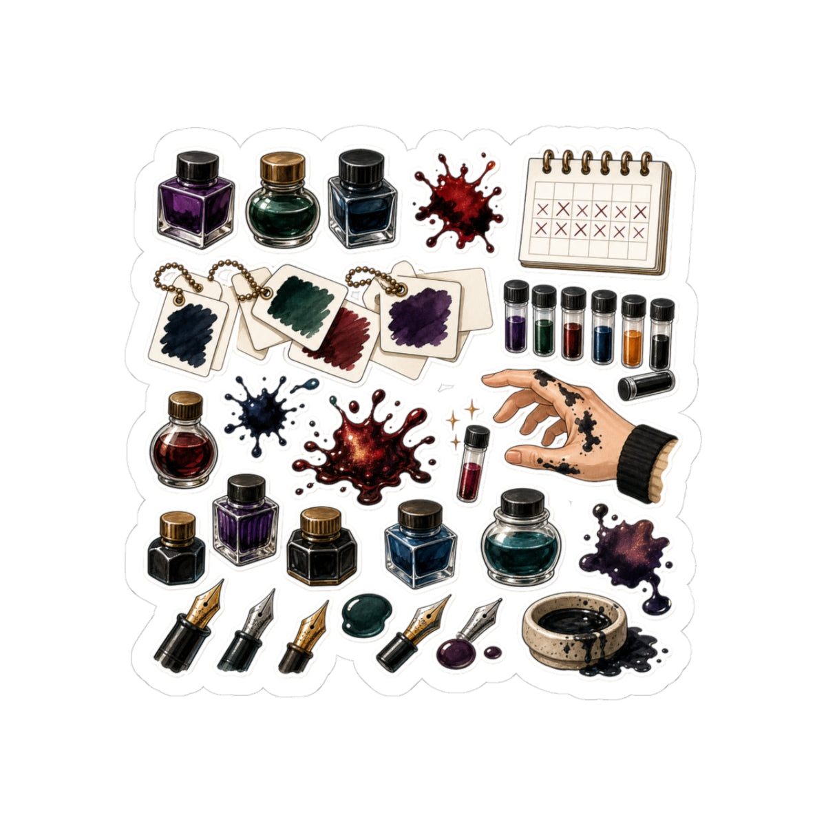 Ink Swatch Purgatory Sticker Sheet for Fountain Pen Collectors