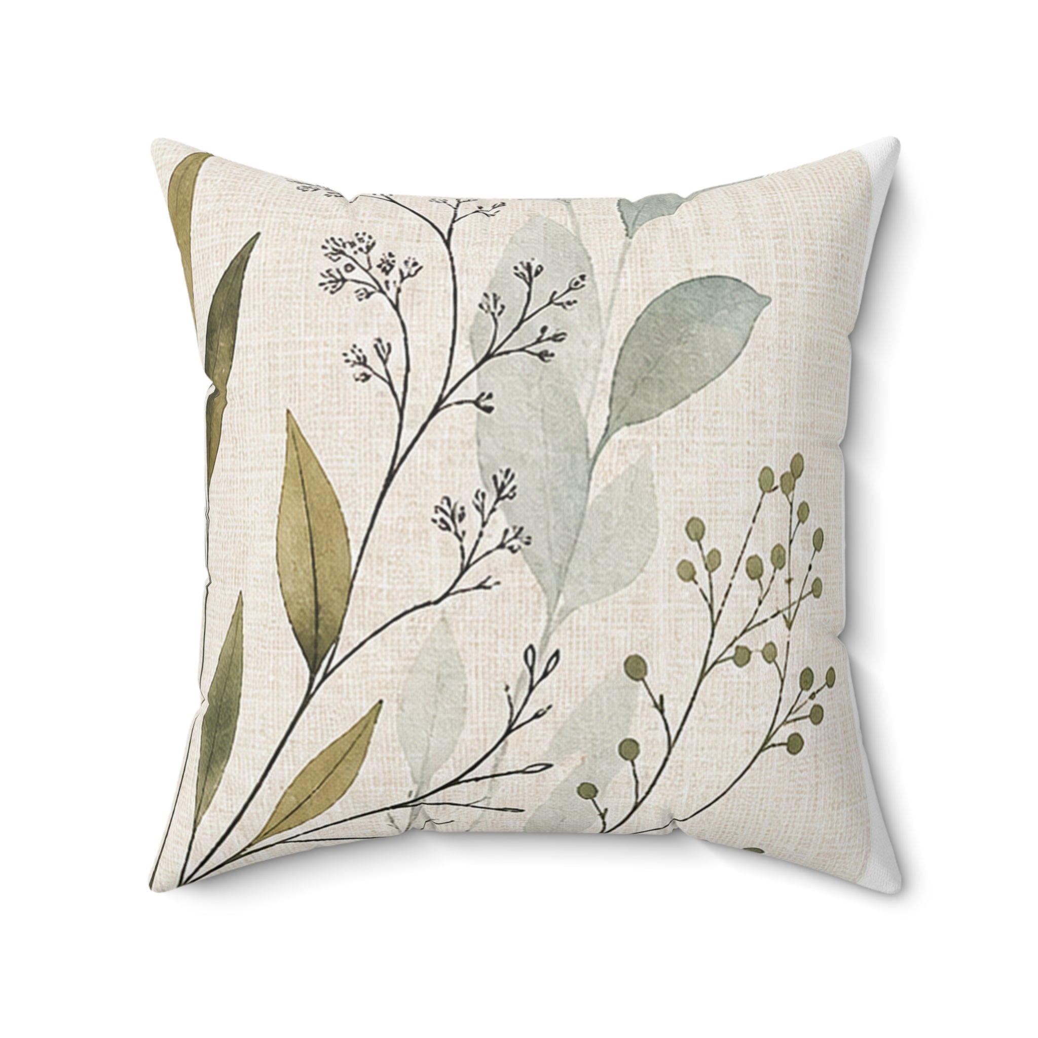 Washed-Linen Faux Texture + Small Throw Pillow