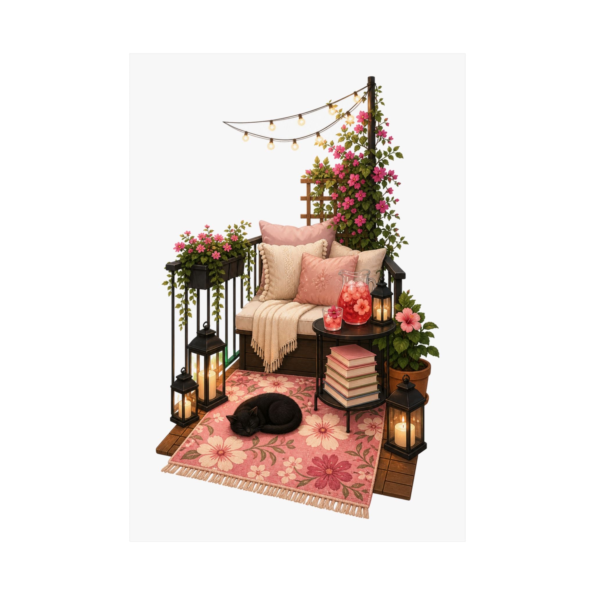 Book Drenching Wall Art Poster for Cozy Home Library Decor