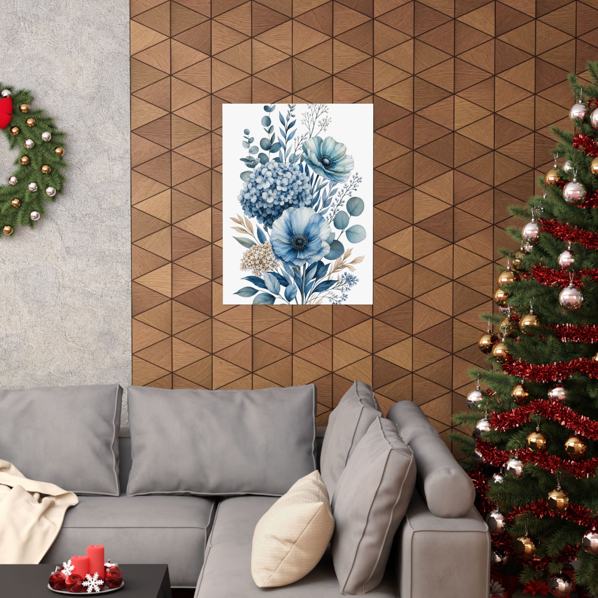 Patina Blue Botanical Wall Print Poster