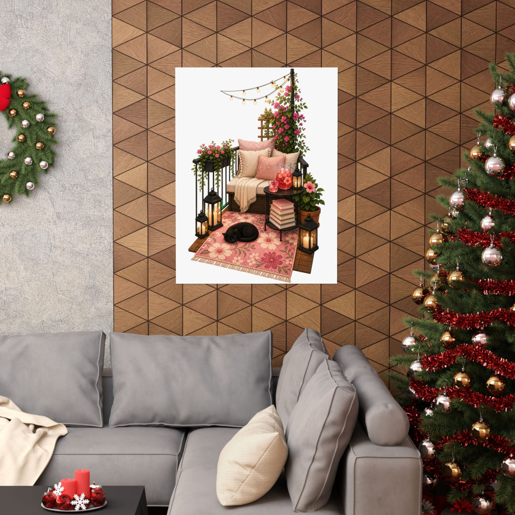 Book Drenching Wall Art Poster for Cozy Home Library Decor