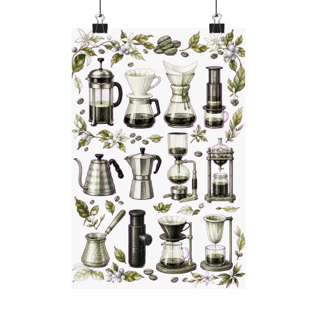 Coffee Brewing Methods Chart Poster