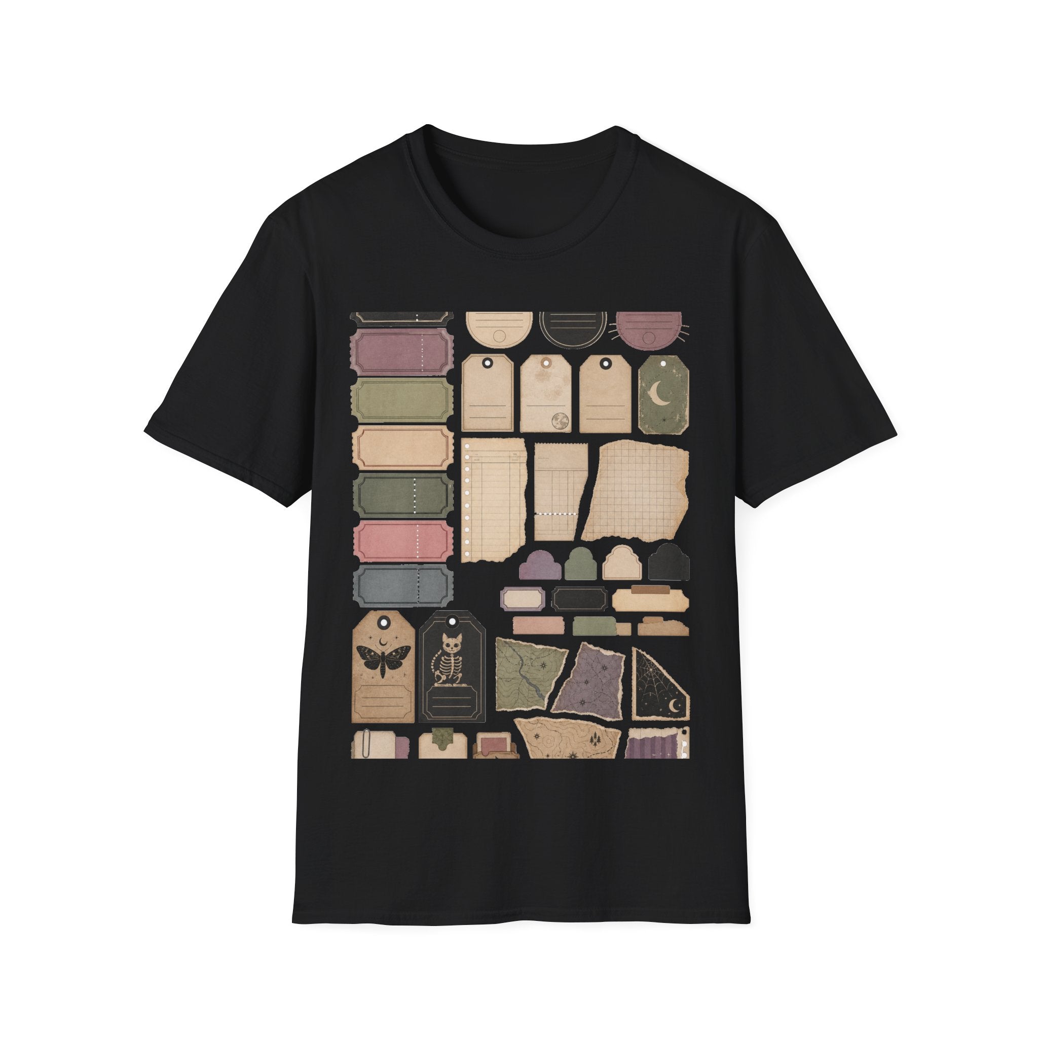 Museum Ticket Cat Goblin Junk Journal Ephemera Graphic T-Shirt