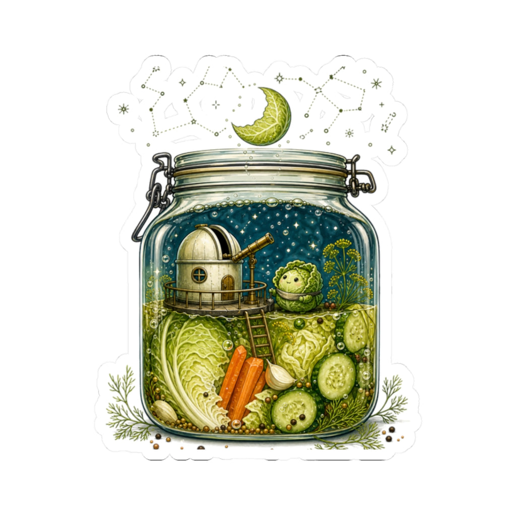 Fermentation - Brine Keeps Watch Cabbage Jar Art for Kimchi and Kraut Makers Sticker