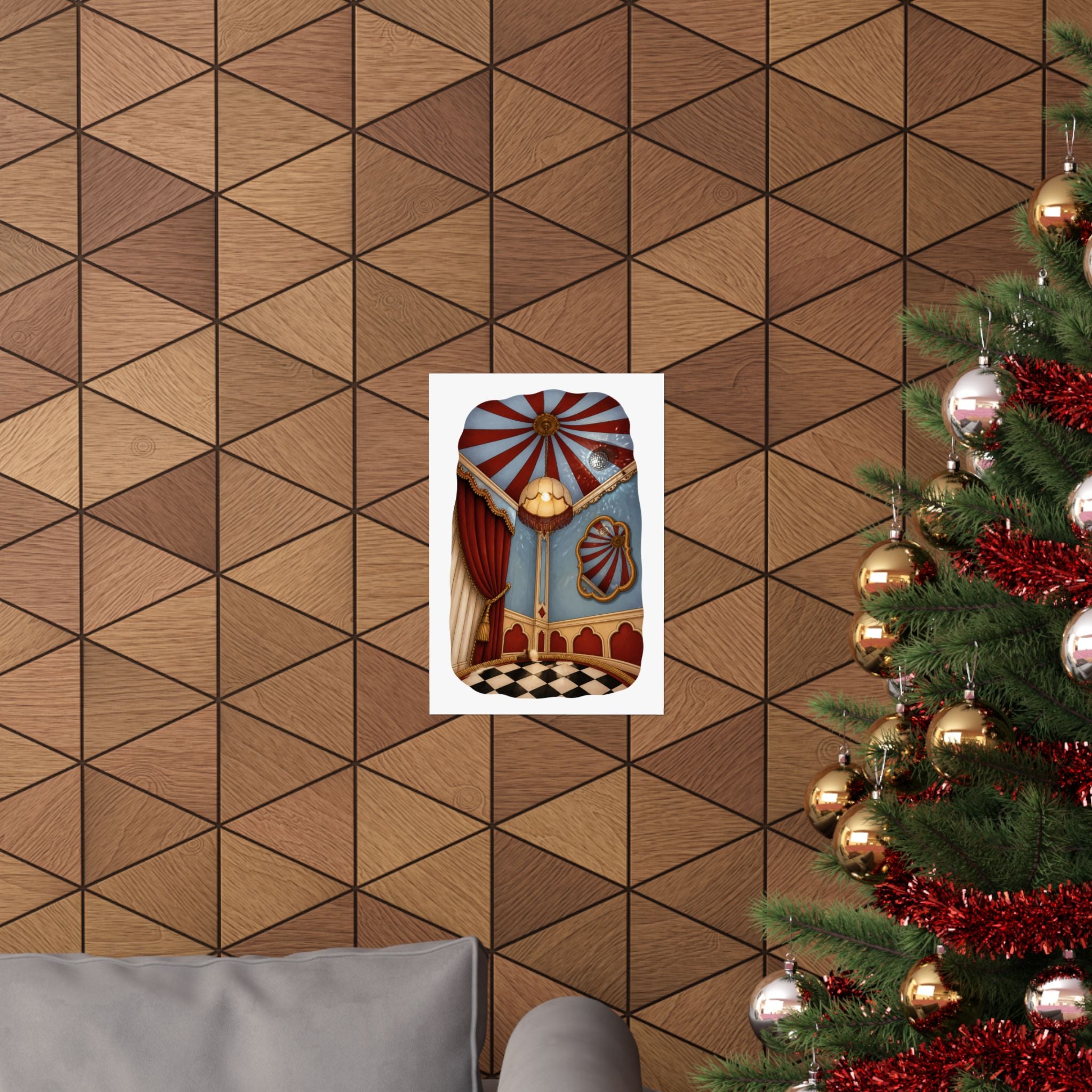 FunHaus Stripe Wall Art Poster for Circuscore Renter Decor