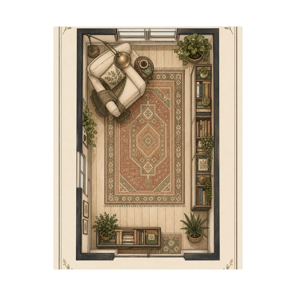 Reading Nook Floorplan Matte Poster