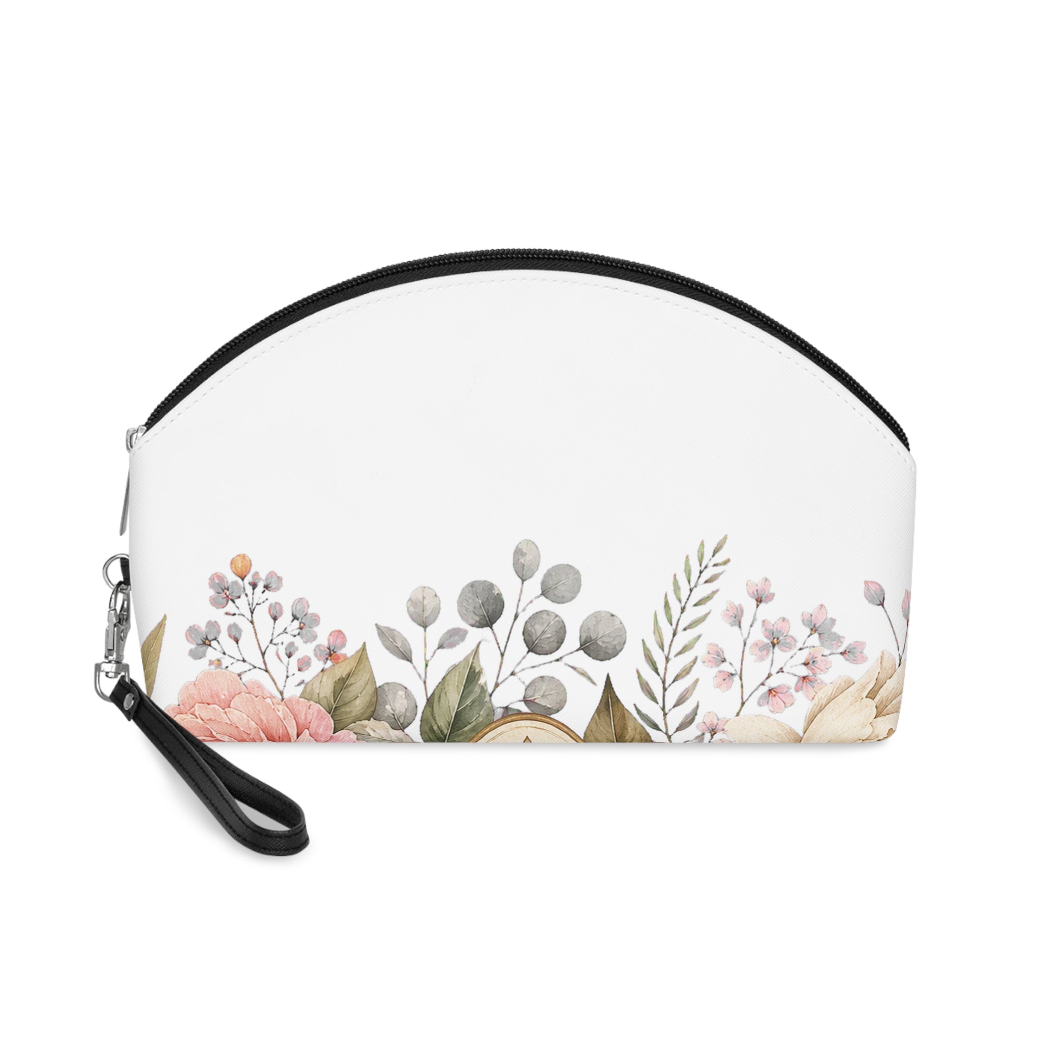 Soft Patina Floral Label Zipper Pouch