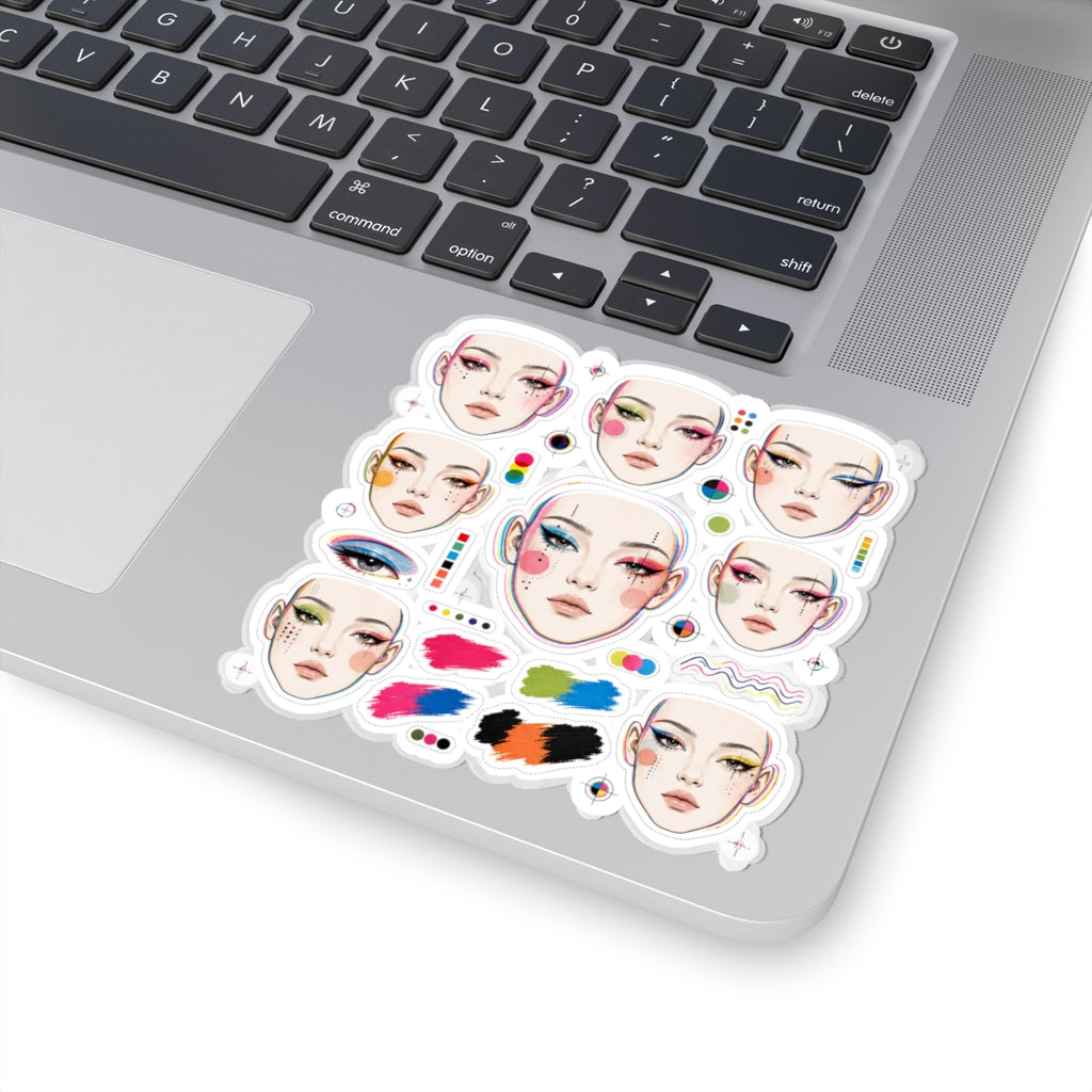 Glitchy Glam Face Chart Sticker Pack