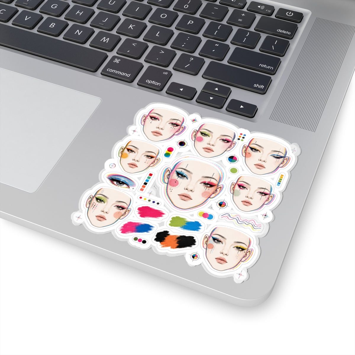 Glitchy Glam Face Chart Sticker Pack